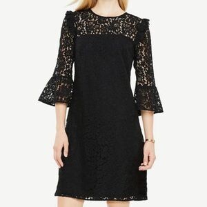 Ann Taylor Petite Bell Sleeve Lace Shift Dress, Size 12P (sleeves altered)